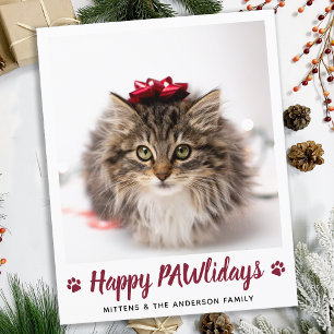 Budgeterad Lycklig PAWlidays Cat Pet Photo jul