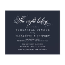 Budgeterad marin natt före repetitionsmiddag inbju