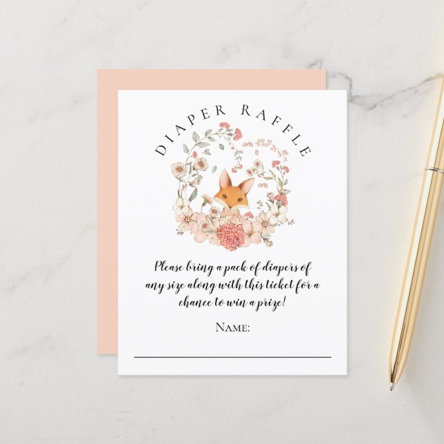 Budgeterad matvrädesskatt Raffle Girl Baby Shower (Fram/Back In Situ)