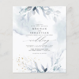 Budgeterad men vacker blått vattenfärg