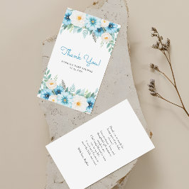 Budgeterad, mjuk, blå Blommigt, babykläder, Tack Anteckningskort