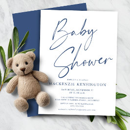Budgeterad modern blå handskriven babystövel