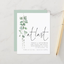 Budgeterad modern eukalyptus vid spardatum