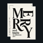 Budgeterad Modern, minimal enkel grädde god jul Helg Vykort<br><div class="desc">Budgeterat Modern lägsta traditionella återbildande grafikkort av vintage,  naturkräm,  god jul,  helgdag kort. En del av en fet roligt helgdag-samling.</div>