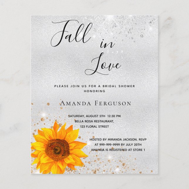 Budgeterad möhippa silver solrosfall i metall (Framsida)