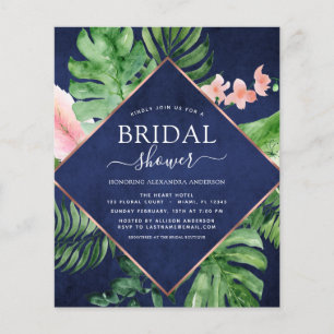 Budgeterad Möhippa Tropical Handflatan Navy Blue Flygblad