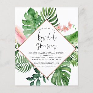 Budgeterad Möhippa Tropical Handflatan Watercolor Flygblad