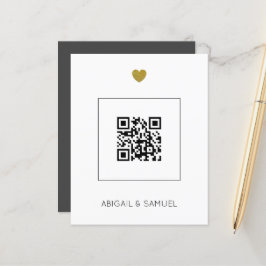 Budgeterad Mörk Grått QR-kod - allt i ett Bröllop