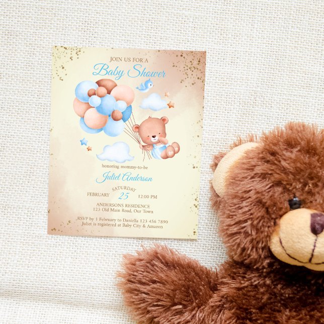 Budgeterad nalle med ballonger budgetbabydusch (Skapare uppladdad)