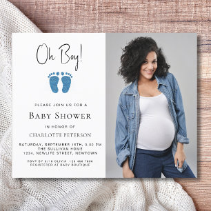 Budgeterad Oh Boy Baby Shower Photo-inbjudan