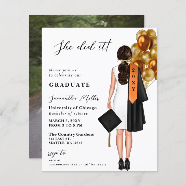 Budgeterad Orange, enkelt foto som hon gjorde det  (Fram/baksida)