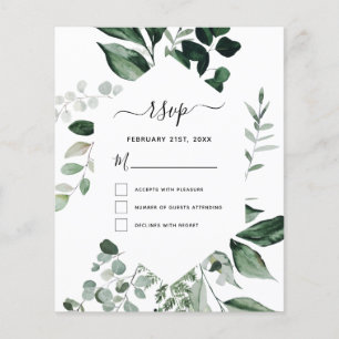 Budgeterad OSA Botaniska Greenery Foliage Bröllop Flygblad