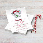 Budgeterad PAPPER julklapp för elefant-babykläder Flygblad<br><div class="desc">BUDGET FLYER PAPPER Kute Jul Elephant Baby Shower-inbjudan med en vacker baby-elefant i en söt julhatt med rött och grönt. Perfekt till vintern eller helgdag Baby duschar! ⭐ vår BUDGET FLYERS/PAPPER är lätt och inte kort lagrar. ⭐ komen med kuvert utförs INTE, så var noga med att beställa dem separat...</div>
