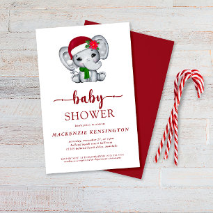 Budgeterad PAPPER jultomphant Baby Shower Flygblad