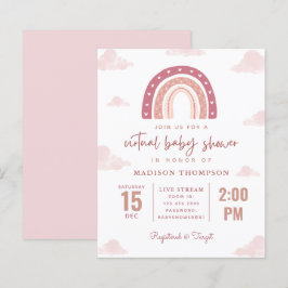 Budgeterad Pastel Rosa Rainbow Virtuell babydusch
