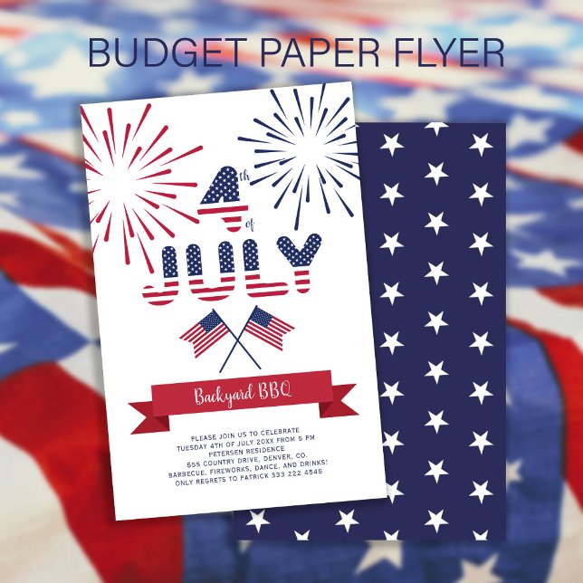Budgeterad patriotisk Independence day-partiinbjud Flygblad (Skapare uppladdad)