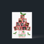 Budgeterad Photo Personlig Red-jul Vykort<br><div class="desc">Cute Julgran,  som är gjord med ditt eget urval av personliga foton,  gör den här helgdag av vykort för dina vänner och din familj.</div>