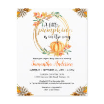 Budgeterad Pumpkin Baby Shower-inbjudan om misslyc