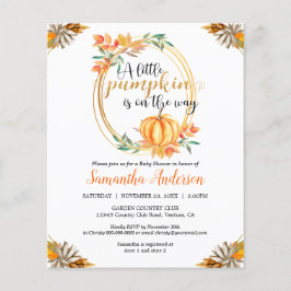Budgeterad Pumpkin Baby Shower-inbjudan om misslyc
