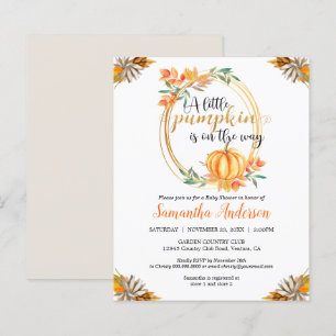 Budgeterad Pumpkin Baby Shower-inbjudan om misslyc