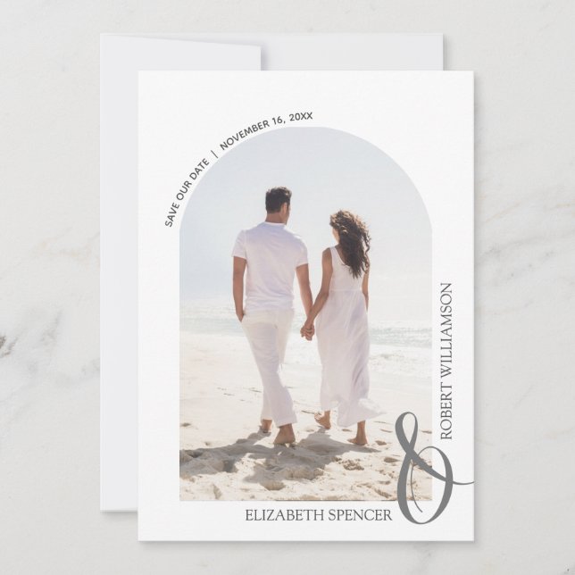 Budgeterad QR-kod Bröllop Foto Spara datum Datumet (Framsida)