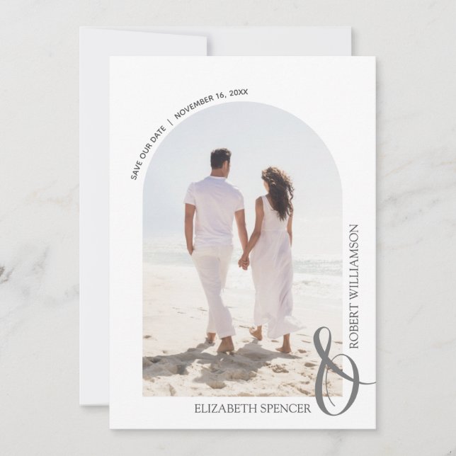 Budgeterad QR-kod Bröllop Foto Spara datum Spara Datumet (Framsida)