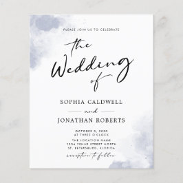 Budgeterad QR-kod Dusty Blue Watercolor Bröllop