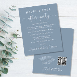 Budgeterad QR-kod Dusty Blue Wedding Reception Inb