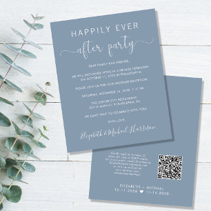 Budgeterad QR-kod Dusty Blue Wedding Reception Inb