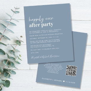 Budgeterad QR-kod Dusty Blue Wedding Reception Inb
