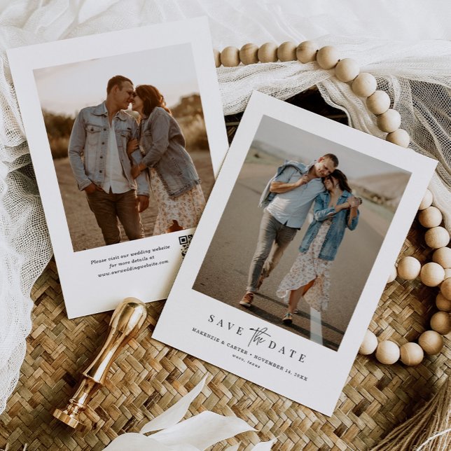 Budgeterad QR-kod - enkelt modernt, minimalistiskt Spara Datumet (Skapare uppladdad)