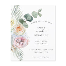 Budgeterad QR-kod Eucalyptus Blommigt Bröllop Spar