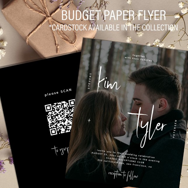 Budgeterad QR-kod för foto alla i en bröllopsinbju Flygblad (Skapare uppladdad)