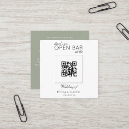 Budgeterad QR-kod Öppet Pub minimalistiskt byte Br Fyrkantigt Visitkort