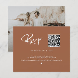 Budgeterad QR-kod Terra Cotta Photo OSA kort