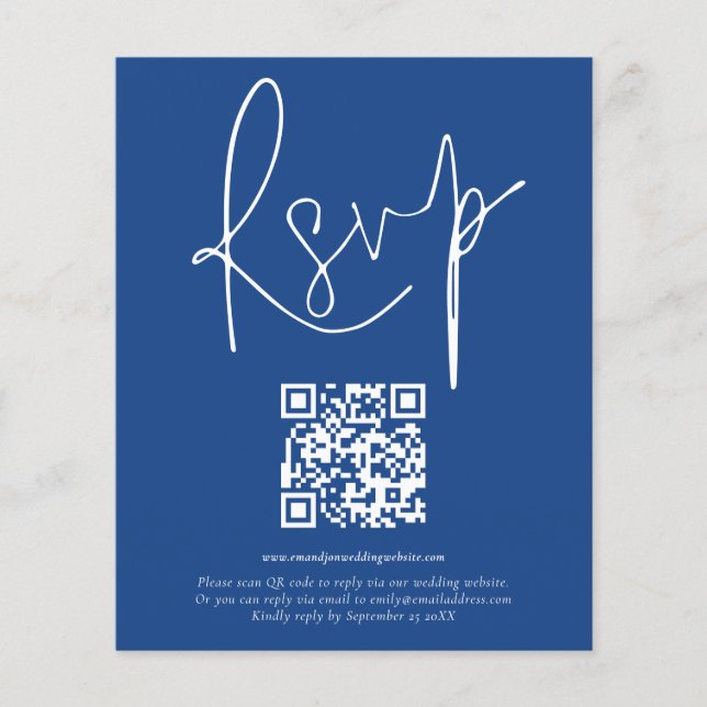 Budgeterad QR-kodskript Bröllop Blue-OSA (Framsida)
