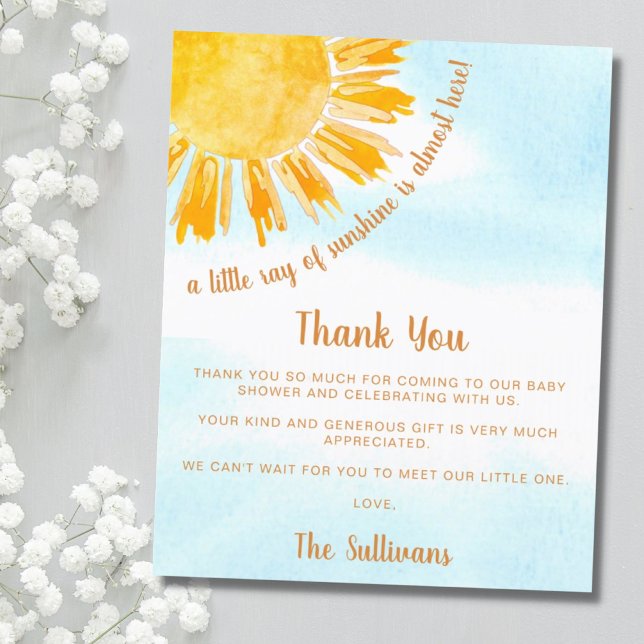 Budgeterad Ray of Sunshine Baby Shower Tack (Skapare uppladdad)