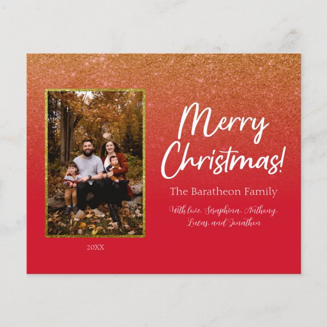Budgeterad Red Guld Glam Personlig Photo Family (Framsida)