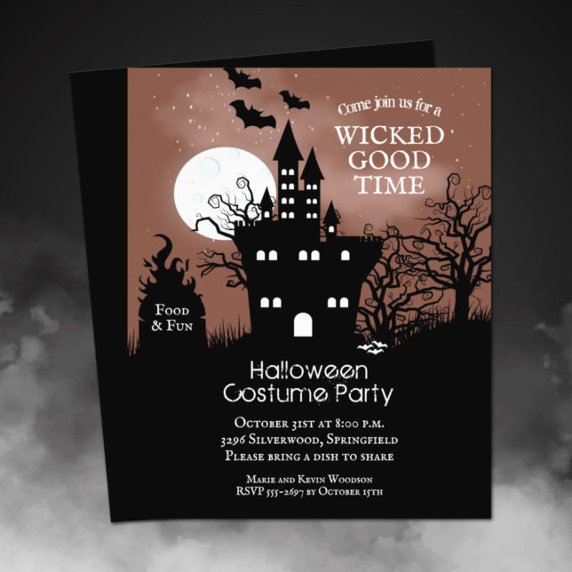 Budgeterad retoky Halloween-inbjudan Flygblad (Printed on affordable THIN 80 lb flyer paper - heavier paper available in our collection.)