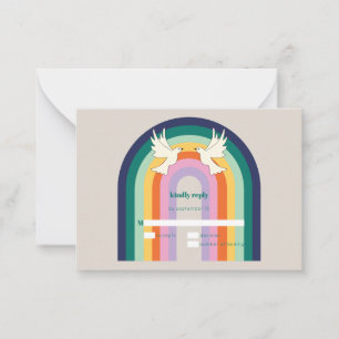 Budgeterad Retro 70s Arch Rainbow-OSA kort