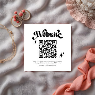 Budgeterad Retro Black Script QR Code Bröllop webb Tilläggskort