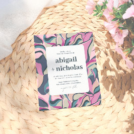 Budgeterad Retro Groovy Colorful Abstrakt Bröllop