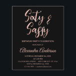 Budgeterad Ro guldblomma 60 60 Sassy Birthday<br><div class="desc">Budgeterad Rosa Faux Ro Gold Foil 60 60 och Sassy Födelsedagsfest inbjudan. Ro Gold Foil och Black 60 och Sassy Födelsedagsfest inbjudan är perfekt för en modern sextionde Födelsedagsfest.</div>