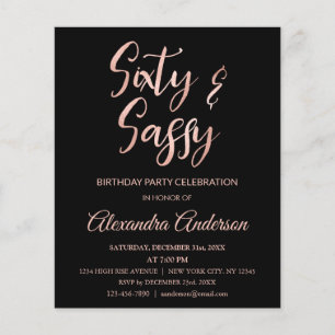 Budgeterad Ro guldblomma 60 60 Sassy Birthday
