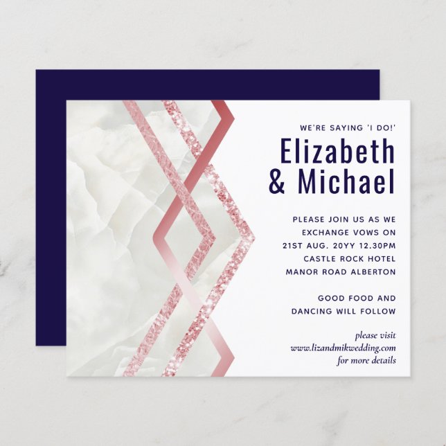 Budgeterad Ro-guldfyr (Geometric Bröllop) (Fram/baksida)