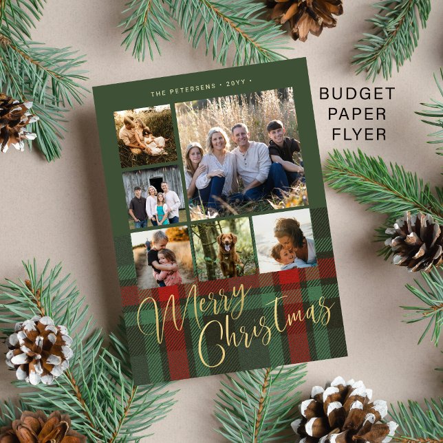 Budgeterad röd grönt, multifoto God jul Flygblad (Skapare uppladdad)