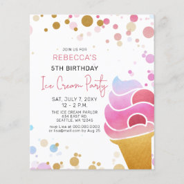 Budgeterad Roligt Ice kräm party Birthday-inbjudan