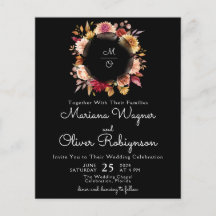 Budgeterad Romantisk Blommigt, svart Bröllop