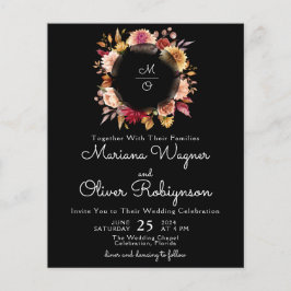 Budgeterad Romantisk Blommigt, svart Bröllop