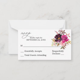 Budgeterad Rosa - Blommigt för Lila 2SM Ingen OSA Anteckningskort